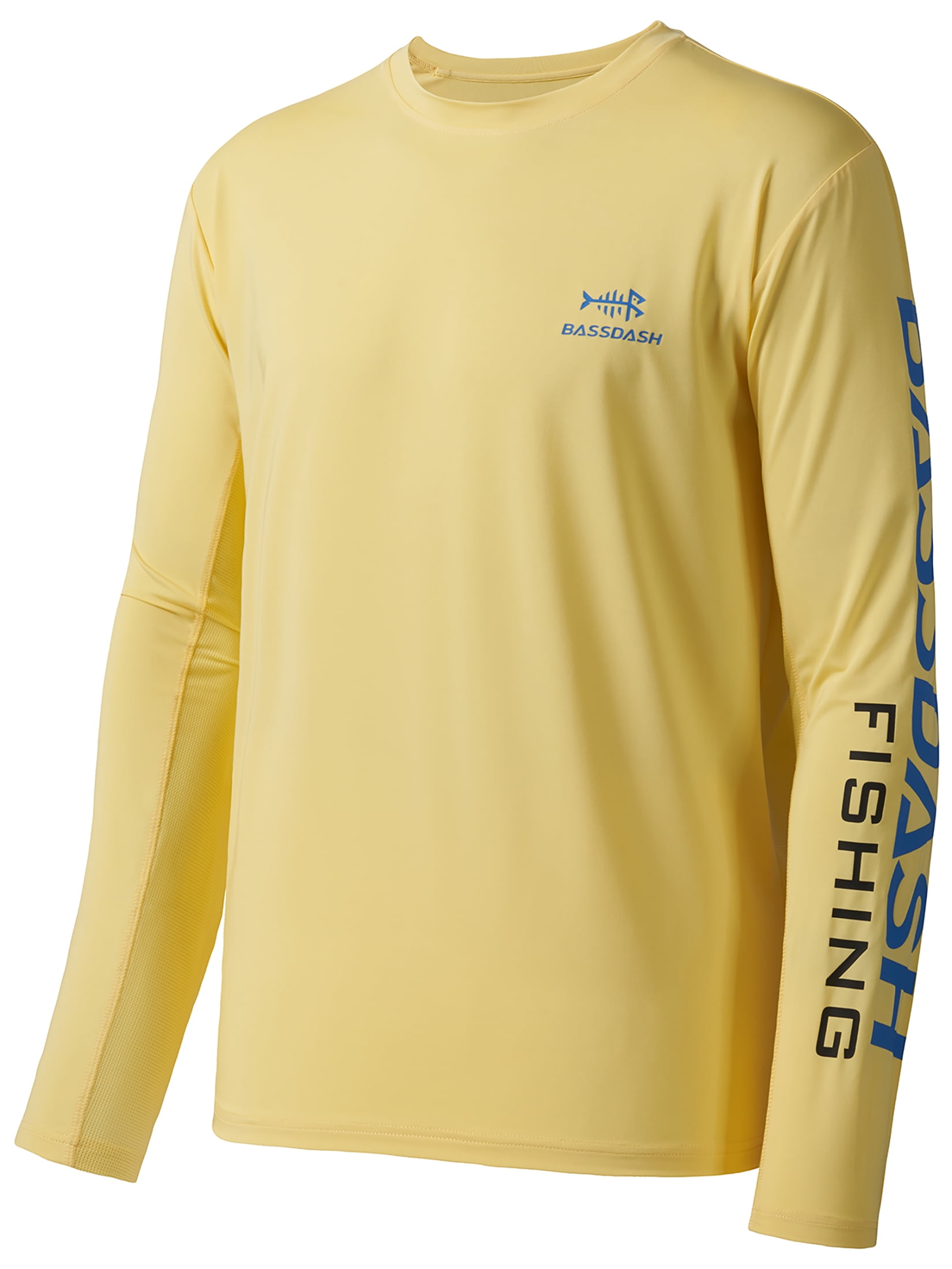 Bassdash T-Shirt Anti UV Homme Manche Longue UPF 50 Chemises de Pêche Graphiques pour Hommes Évacuation de l'humidité Protection Solaire UV, Bleu Foncé/Mahi, L