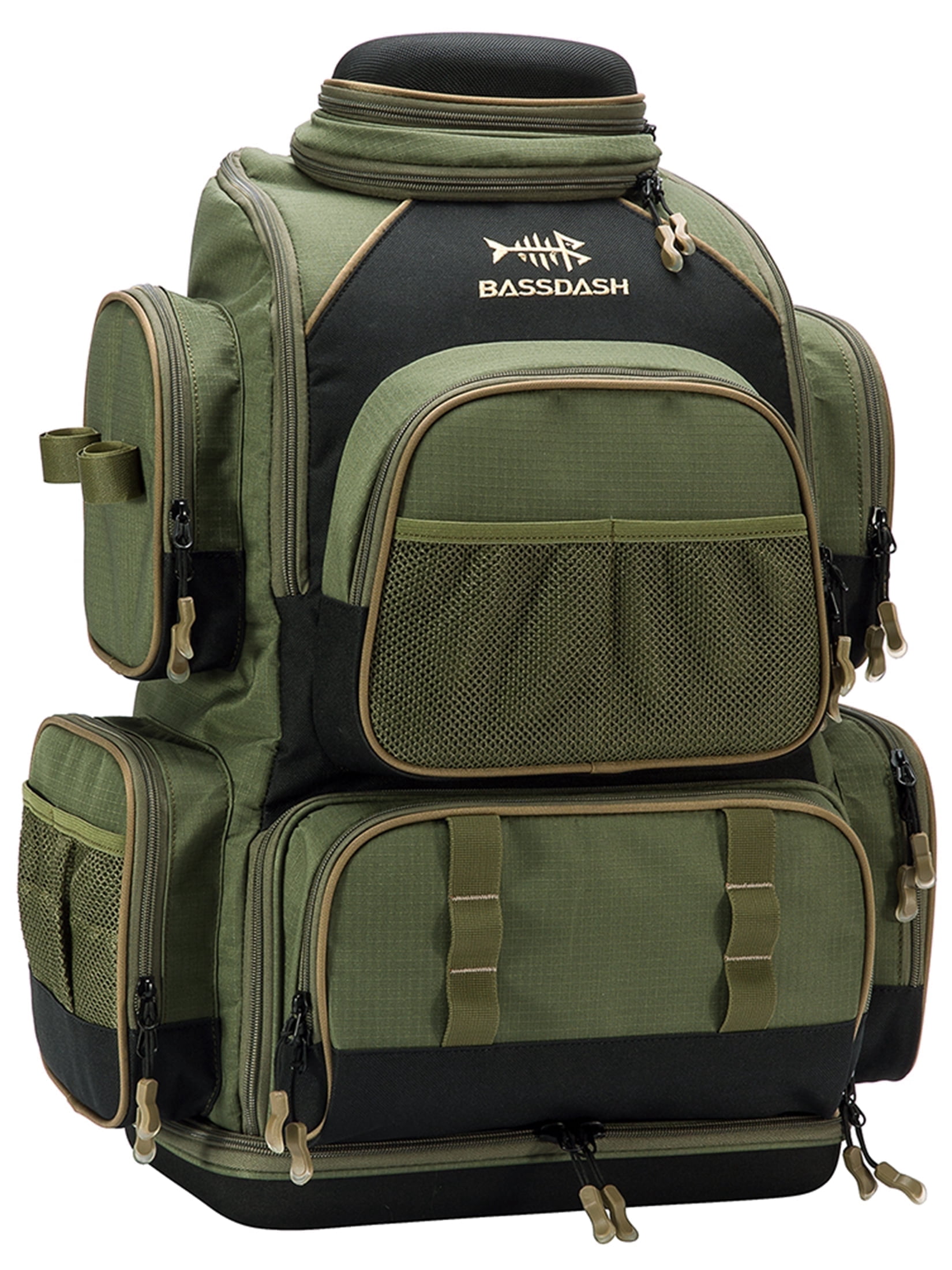 Bassdash Water Resistant Lightweight Tactical Fishing Tackle Box with Protective Rain Cover