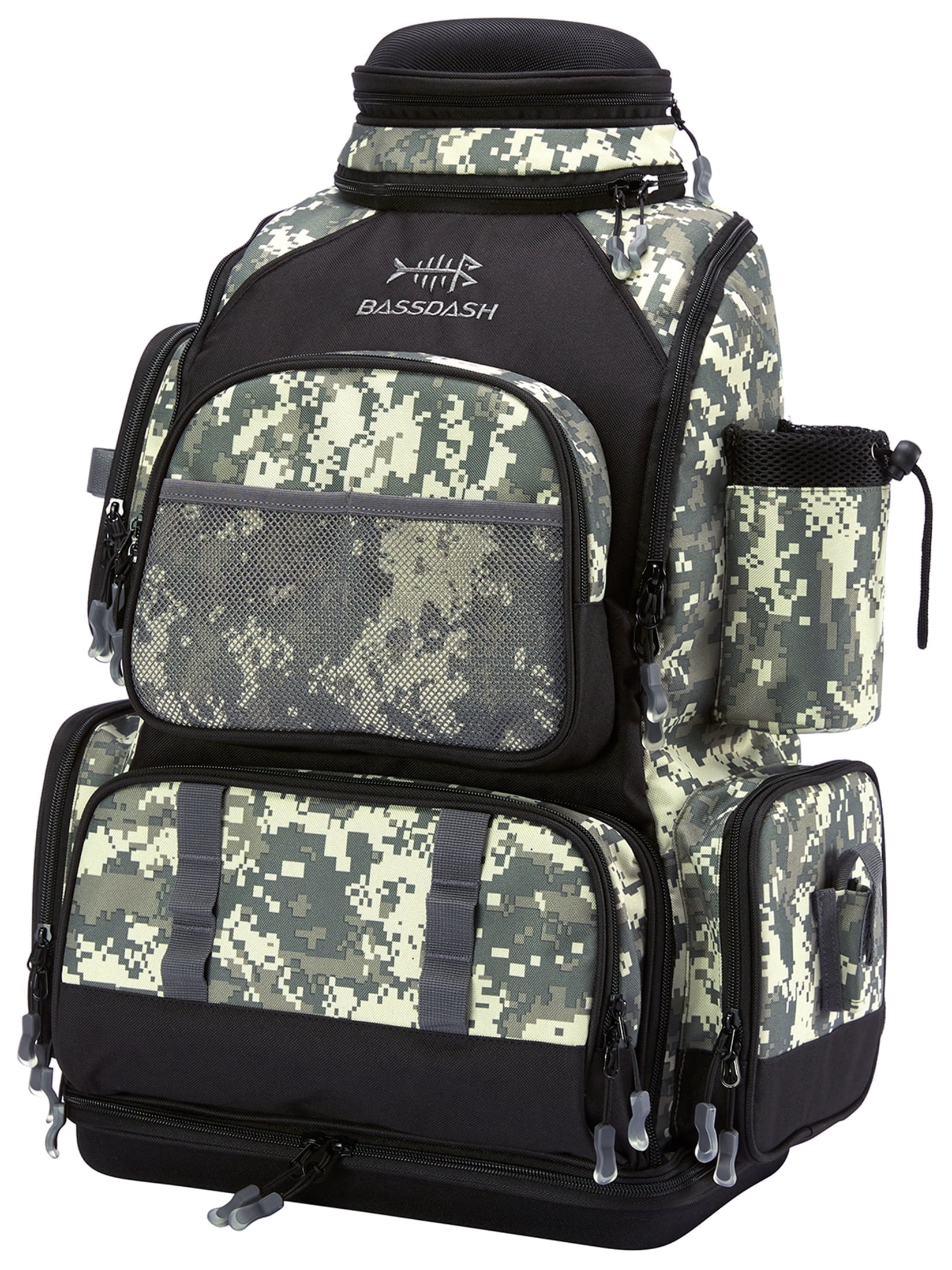 Bassdash Water Resistant Lightweight Tactical Fishing Tackle Backpack with Soft Tackle Box and Rain Cover