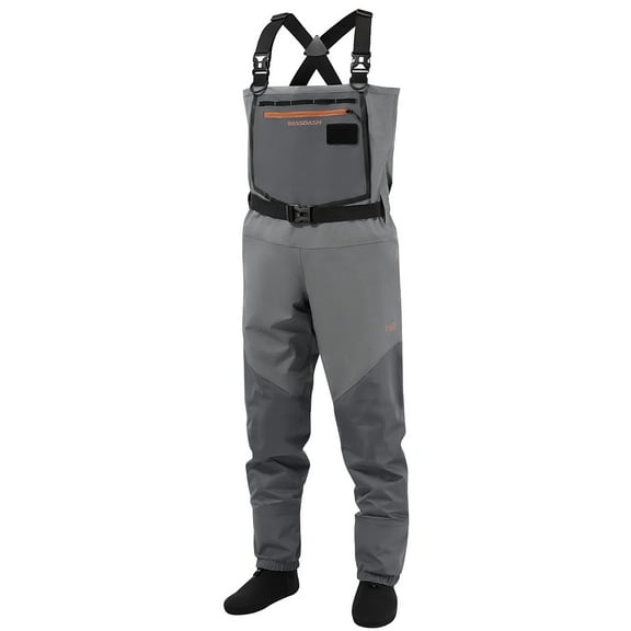 Bassdash Flex Men’s Nylon Breathable Chest Waders Waterproof Fly Fishing Stocking Foot for Hunting Lightweight
