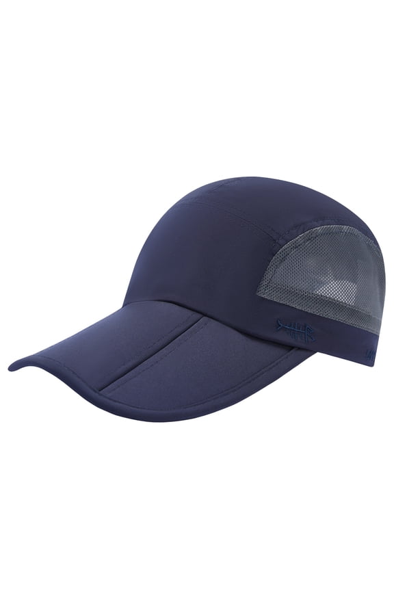 Folding Fishing Baseball Cap UPF 50+ Water Resistant Outdoor Portable Brim Hats for Women Men Hiking Adjustable