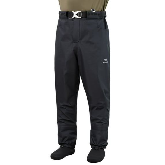 Bassdash Men’s Breathable Wading Pants Waist Waders with Pockets Waterproof Fly Fishing Stocking Foot Lightweight FW09