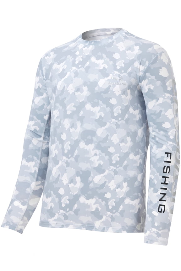 Men’s Camo Fishing Shirts UPF 50+ Long Sleeve Quick Dry Lightweight T-Shirts for Outdoor Hiking Kayaking FS37M