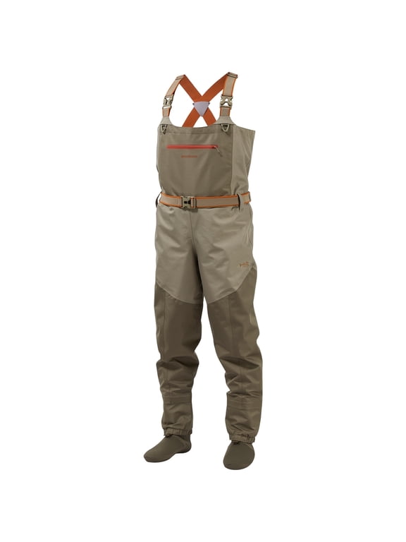 Men's Fishing Wader, Waterproof Breathable Chest Waders, Stocking Foot, Lightweight, Tan