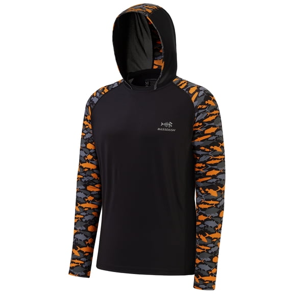 Bassdash Men’s UPF 50 Performance Fishing Shirt Cooling Hoodie Camo Long Sleeve FS17M