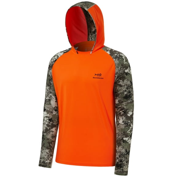 Bassdash Men’s UPF 50 Performance Fishing Shirt Cooling Hoodie Camo Long Sleeve FS17M
