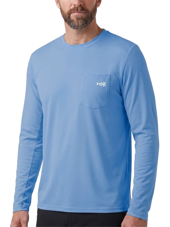 Men’s UPF 50+ Performance Long Sleeve T-Shirt UV Sun Protection Fishing Hiking Sports Shirts