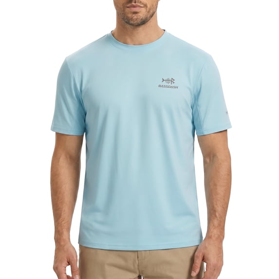 Bassdash Men’s UPF 50+ Sun Protection Fishing Shirt Short Sleeve UV T-Shirt