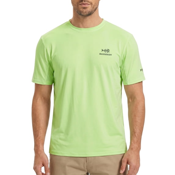 Bassdash Men’s UPF 50+ Sun Protection Fishing Shirt Short Sleeve UV T-Shirt