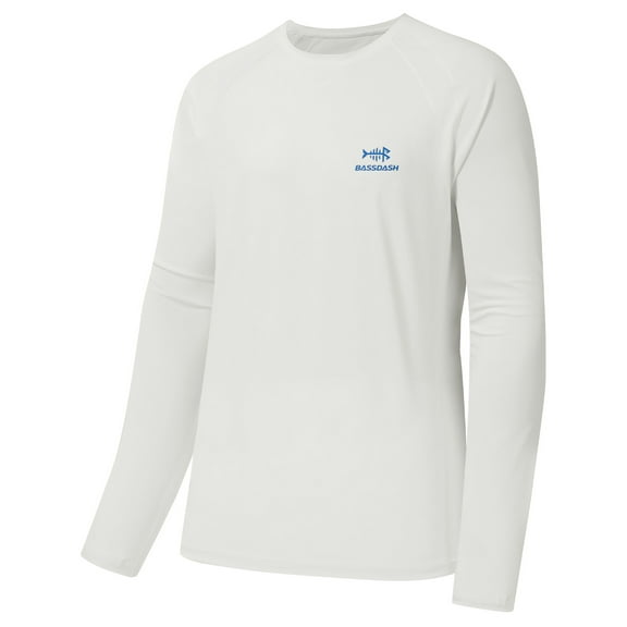 Bassdash Men's UPF 50 Wrinkle-free Fishing Shirt Long Sleeve Casual Tee with Breathable Mesh for Hiking Running SR01M