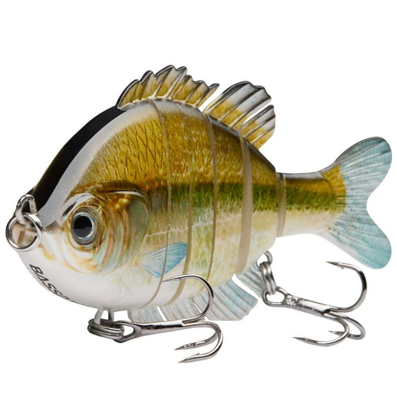 Bassdash SwimPanfish Multi Jointed Panfish Bluegill Swimbaits Hard Topwater Bass Lures Fishing Lure Crank Saltwater 3.5in/0.85oz