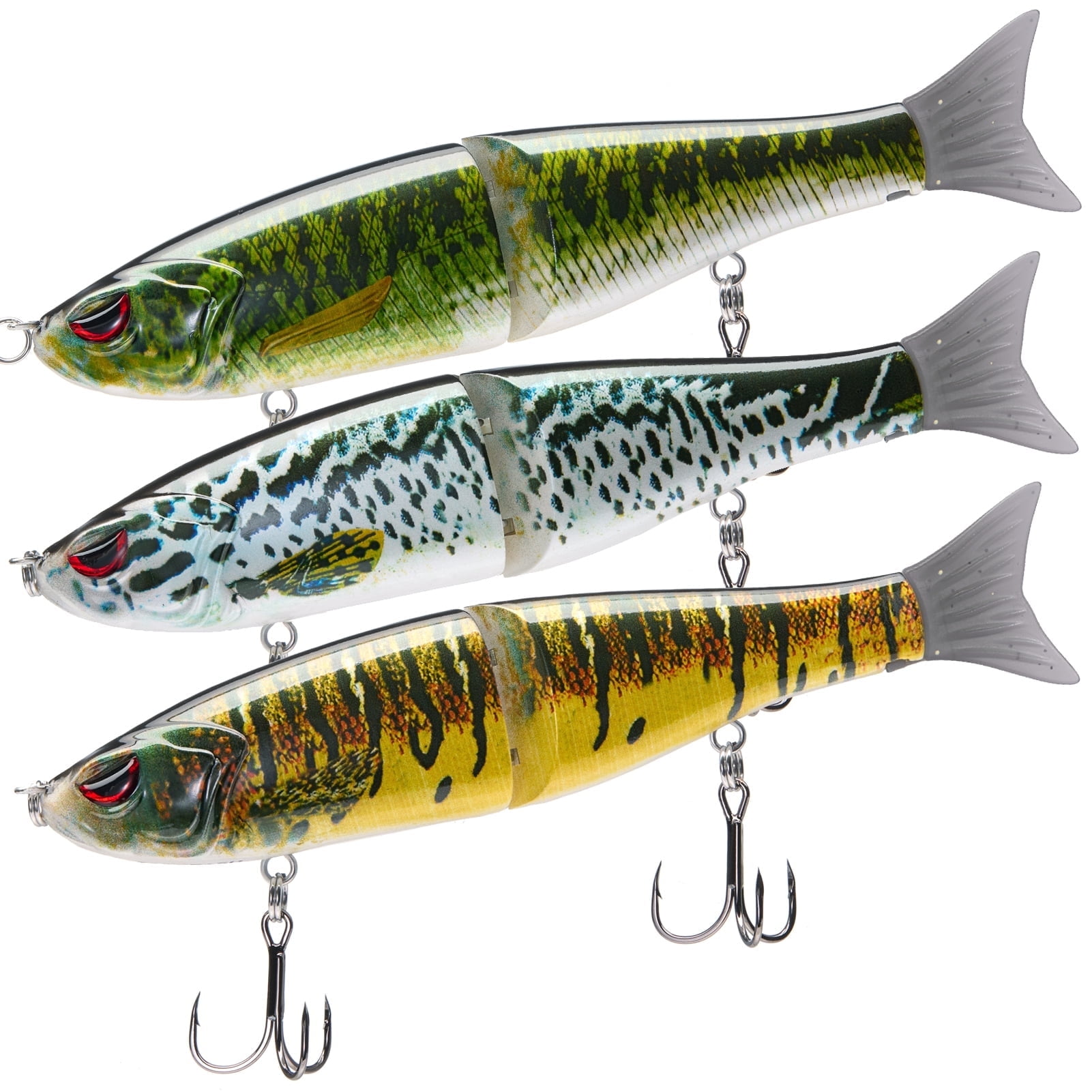 Bassdash SwimShad Glide Baits – Señuelo Articulado Deslizante (3 Unids) Para Lubina, Lucio Y Salmón