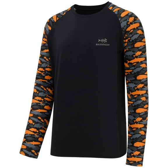Bassdash UPF 50 Fishing Tee for Men Camo Long Sleeve Shirt Quick Dry Sweatshirts