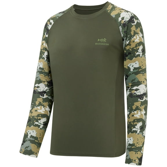 Bassdash UPF 50 Fishing Tee for Men Camo Long Sleeve Shirt Quick Dry Sweatshirts