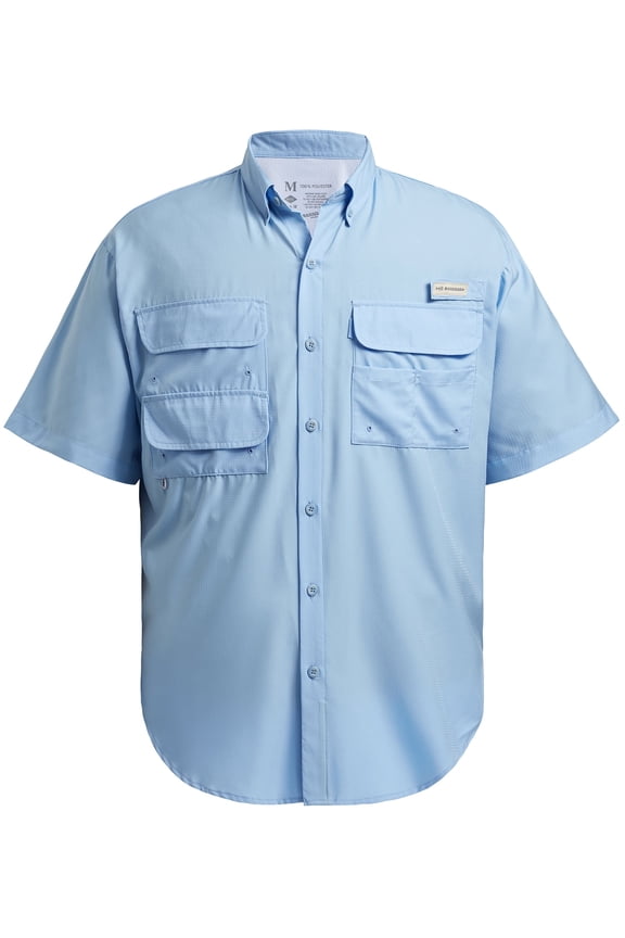 UPF 50 Men’s Fishing Dress Shirt Button Down Woven Short Sleeve Outdoor