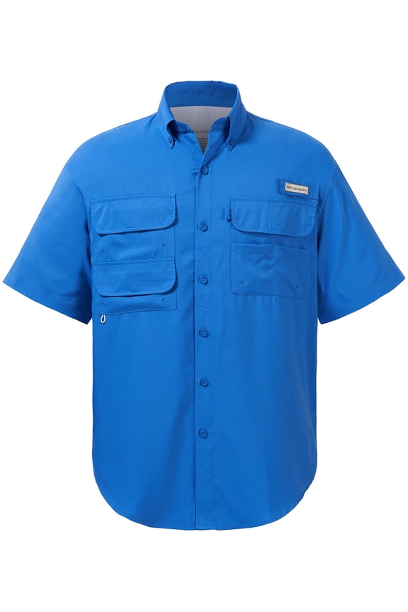 UPF 50 Men’s Fishing Dress Shirt Button Down Woven Short Sleeve Outdoor
