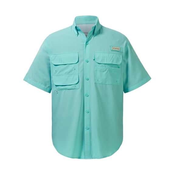 Bassdash UPF 50 Men’s Fishing Dress Shirt Button Down Woven Short Sleeve Outdoor