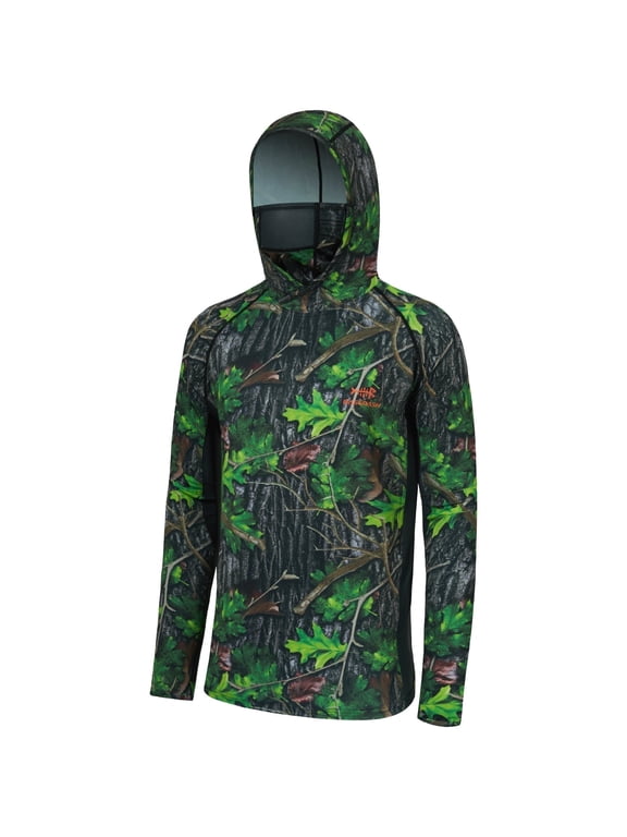 UPF 50+ Men’s Hunting Shirts with Mask Long Sleeve Camo Fishing Hoodie