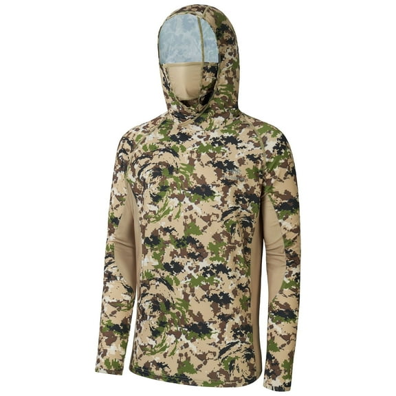 Bassdash UPF 50  Men’s Hunting Shirts with Mask Long Sleeve Camo Fishing Hoodie