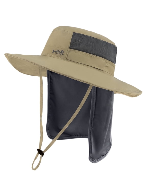 UPF 50+ Sun Fishing Hat Water Resistant with Detachable Neck Flap