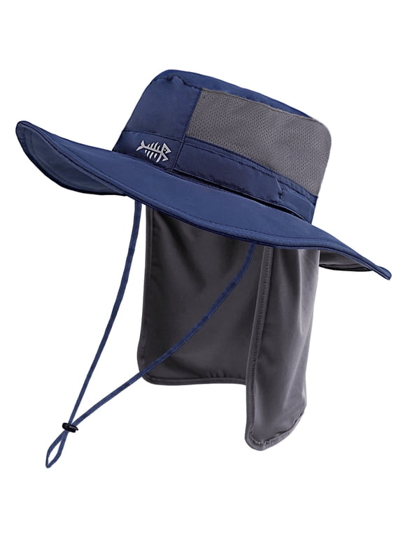 UPF 50+ Sun Fishing Hat Water Resistant with Detachable Neck Flap