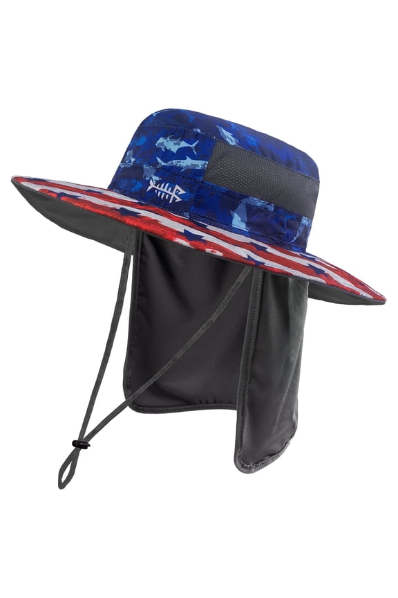 UPF 50+ Sun Fishing Hat Water Resistant with Detachable Neck Flap