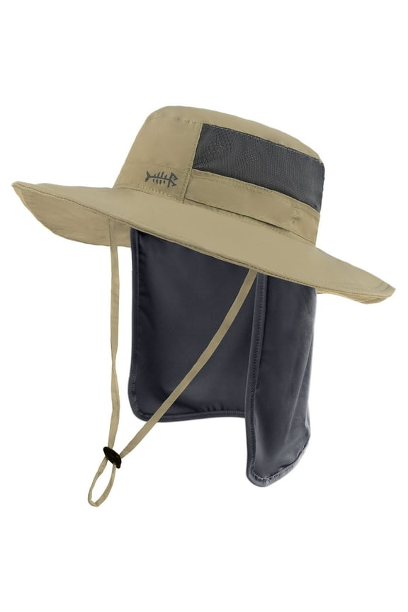UPF 50+ Sun Fishing Hat Water Resistant with Detachable Neck Flap