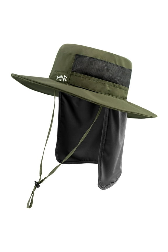 UPF 50+ Sun Fishing Hat Water Resistant with Detachable Neck Flap
