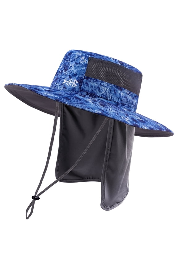 UPF 50+ Sun Fishing Hat Water Resistant with Detachable Neck Flap