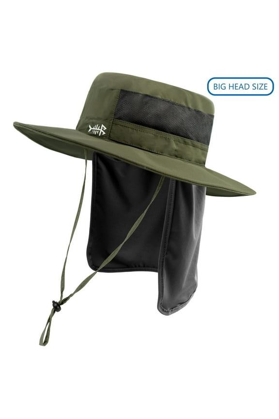 UPF 50+ Sun Fishing Hat Water Resistant with Detachable Neck Flap