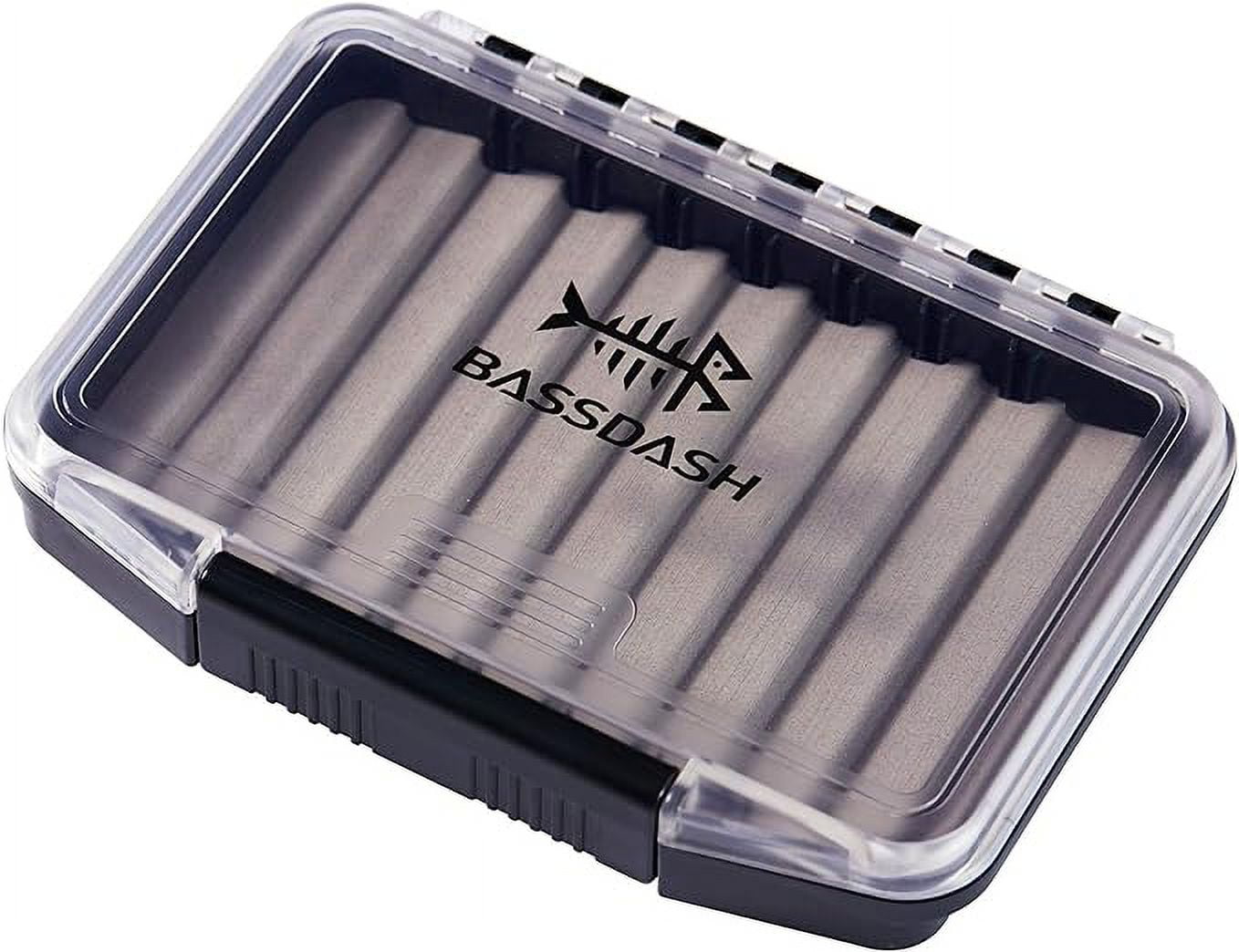 Bassdash Waterproof Fly Box Single/Double Sided Fishing Flies Storage