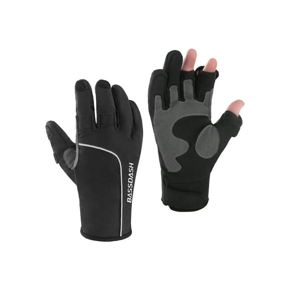 Bassdash WintePro Insulated Fishing Gloves Water Repellent with Fleece Lining Cold Weather Winter Gloves for Men Women Ice Fishing Hunting Photography Hiking