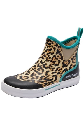 Womens 4.5" Waterproof Leopard Ankle Rain Boots
