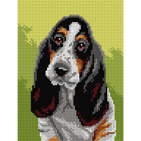 Wizardi Needlepoint Canvas for halfstitch Without Yarn Basset 3474F Orchidea
