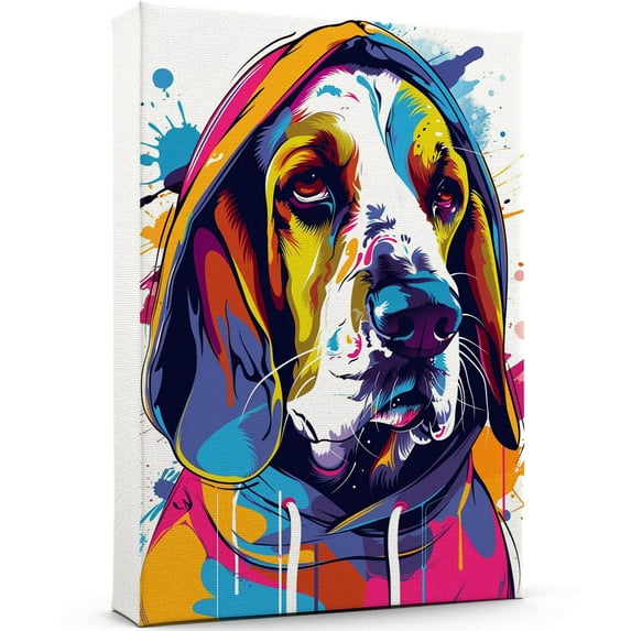 Basset Fauvede Bretagne Dog Wall Art Cute Animal Decor for Kid's Bedroom, Home Office Conversational Piece, Bathroom Decor, Gifts for Dog & Beach Lover, Baby Shower, Birthday, Hang Ready