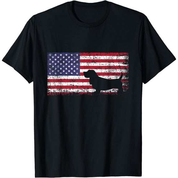 Basset Hound American Flag I Love My Basset Hound T-Shirt