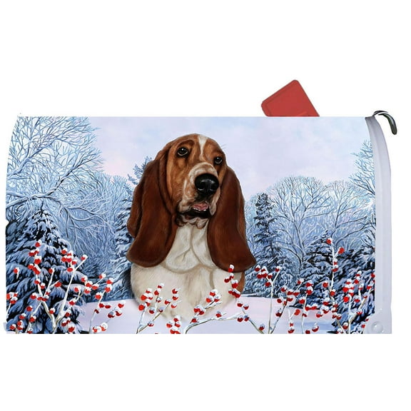 Basset Hound - Best of Breed Dog Breed Winter Berries Mail Box Cover