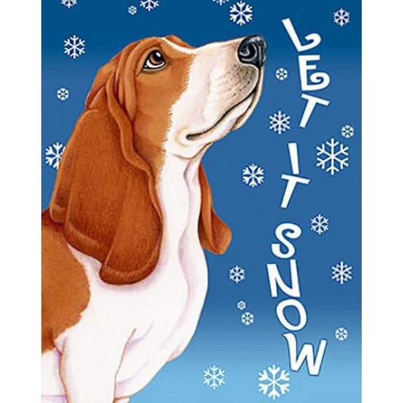 Basset Hound - Best of Breed Let It Snow House Flag