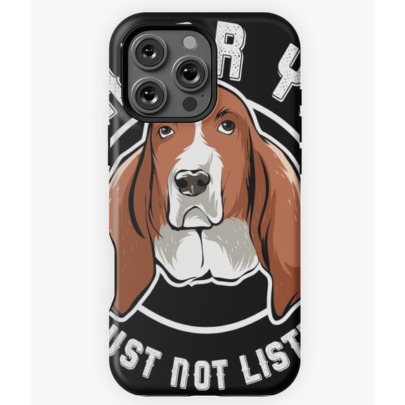 Basset Hound Big Ears Not Listening Phone Case for iPhone 16 15 14 13 12 11 Pro Max - Classic Style Phone