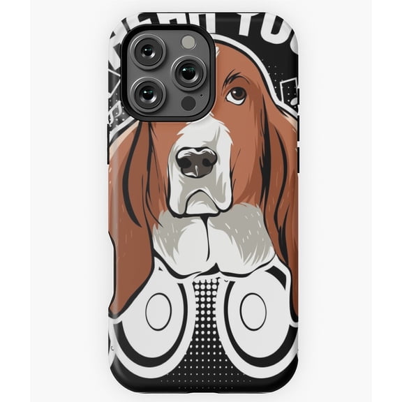 Basset Hound Big Ears Not Listening Phone Case for iPhone 16 15 14 13 12 11 Pro Max - Minimalist Phone