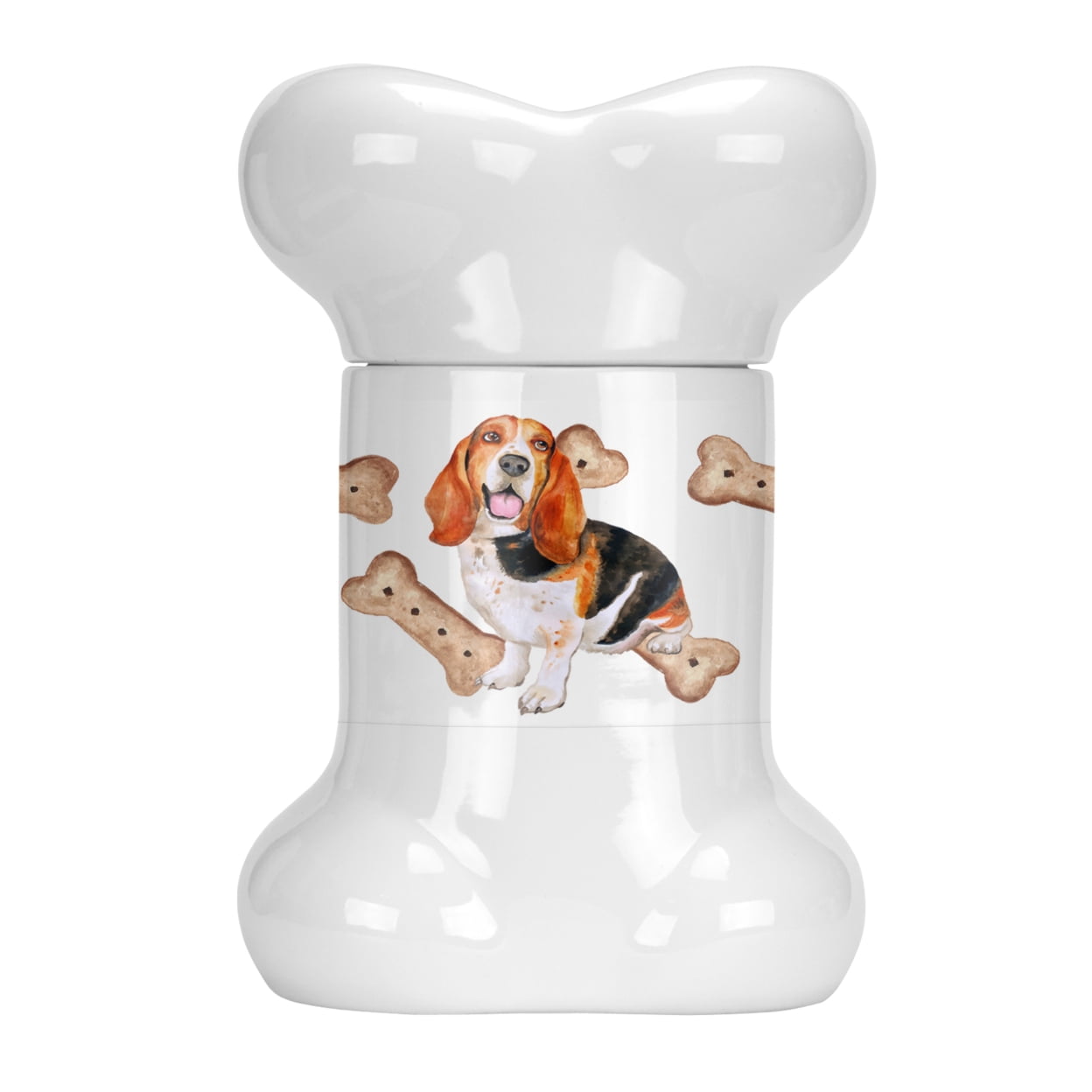 Basset Hound Bone Shaped Treat Jar
