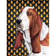 thumbnail image 1 of Basset Hound Candy Corn Halloween Portrait Flag - Garden Size, 1 of 1