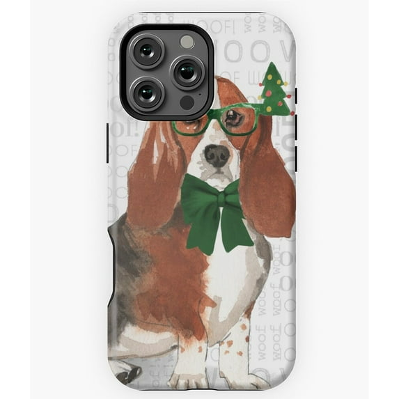Basset Hound Christmas Dog Holiday Phone Case for iPhone 16 15 14 13 12 11 Pro Max