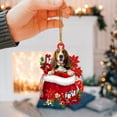 thumbnail image 1 of Basset Hound Christmas Ornament – Holiday Dog Memorial Gift & Xmas Tree Hanging Mica Décor, 1 of 3