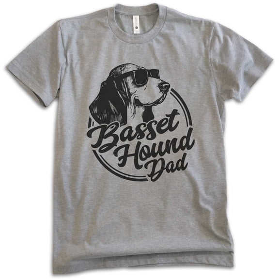 Basset Hound Dad, Unisex Men's Shirt, Basset Hound Owner, Funny Dog Dad Gift, Dark Heather Gray, Medium
