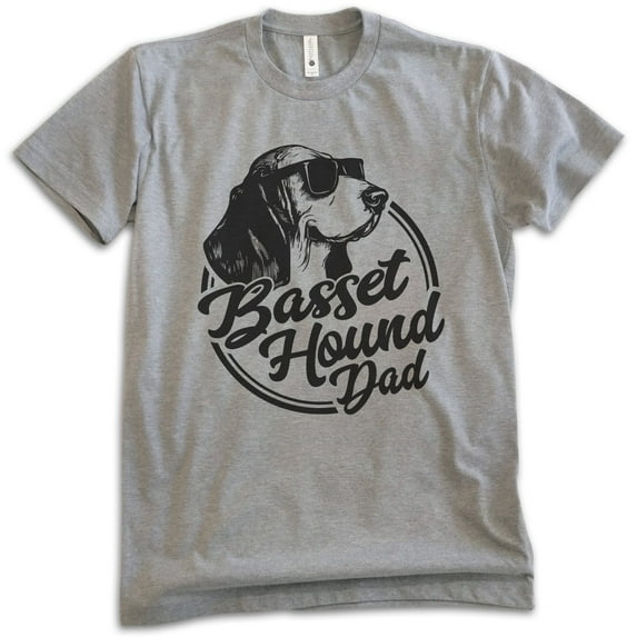 Basset Hound Dad, Unisex Men's Shirt, Basset Hound Owner, Funny Dog Dad Gift, Dark Heather Gray, XX-Large