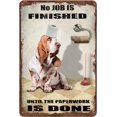 thumbnail image 1 of Basset Hound Dog Bathroom Jigsaw Puzzles 200 Piece For Adults - Roll Paper No Job Is Finished Wooden Puzzle Fun Games Stress Relief Toys For Home Decor Living Room Decor, 1 of 6