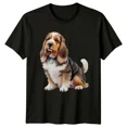 thumbnail image 1 of Basset Hound Dog Cartoon T-Shirt, Cute Puppy Pet Graphic Tee, 1 of 2