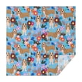 thumbnail image 1 of Basset Hound Dog and Flower Square Tablecloth,Waterproof Square Table Cover,Wipeable Spillproof Washable Table Cover for Home Kitchen Party Decor 52"x52"(132x132cm), 1 of 6