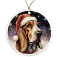 thumbnail image 1 of Basset Hound Dog Ornament - Pet Ornament for Christmas Tree - 3" Round Ceramic - Printed in USA - Puppy New Dog - Dog Mom - Dog Dad - Pet Owner - Xmas Decoration DOG018, 1 of 5